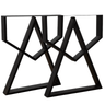 Picioare metalice masa, set metal, 2 bucati, mobilier dining, 60cm x8 cm x72cm NEGRU - BUZ.RO