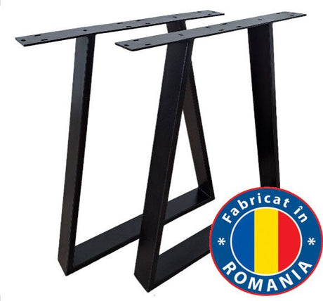 Picioare metalice masa, set metal, 2 bucati, mobilier dining, 60x 8 x 73cm - BUZ.RO