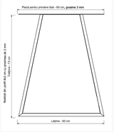 Picioare metalice masa, set metal, 2 bucati, mobilier dining, 60x 8 x 73cm - BUZ.RO