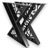 Picioare metalice masa, set metal, 2 bucati, mobilier dining, 65 cm x8 cm x73 cm - BUZ.RO
