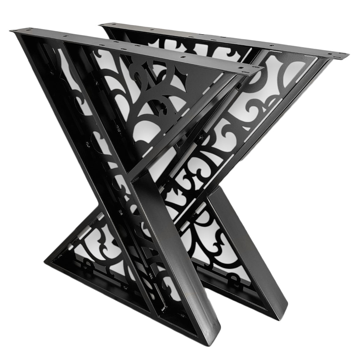 Picioare metalice masa, set metal, 2 bucati, mobilier dining, 65 cm x8 cm x73 cm - BUZ.RO