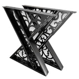 Picioare metalice masa, set metal, 2 bucati, mobilier dining, 65 cm x8 cm x73 cm - BUZ.RO