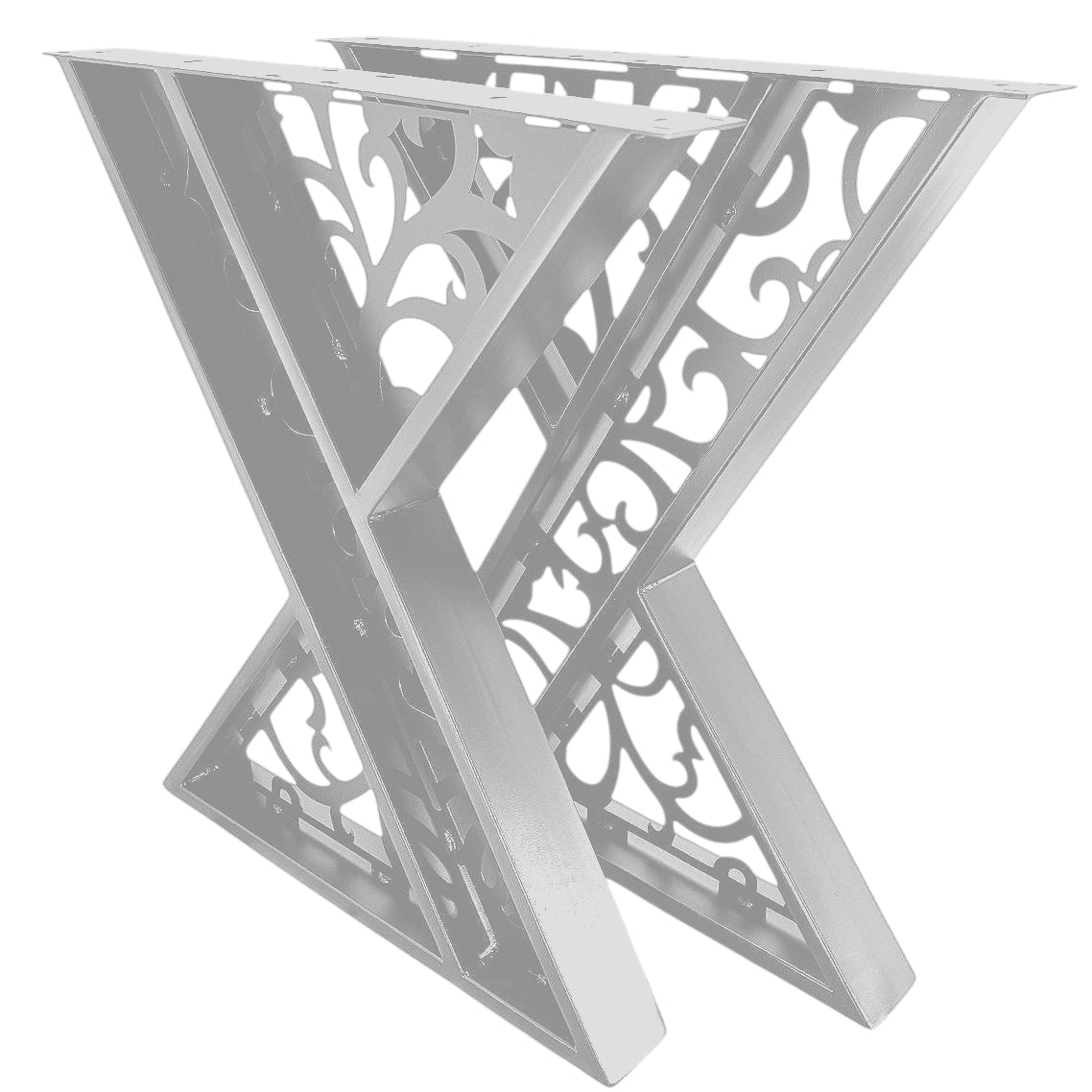 Picioare metalice masa, set metal, 2 bucati, mobilier dining, 65 cm x8 cm x73 cm - BUZ.RO