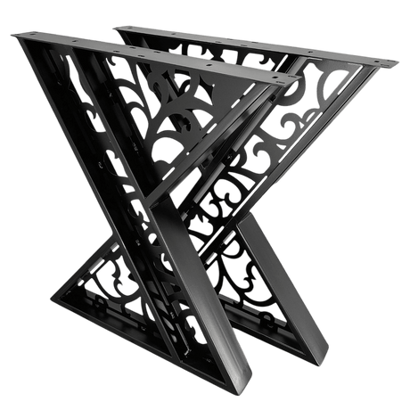 Picioare metalice masa, set metal, 2 bucati, mobilier dining, 65 cm x8 cm x73 cm - BUZ.RO