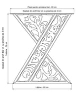 Picioare metalice masa, set metal, 2 bucati, mobilier dining, 65 cm x8 cm x73 cm - BUZ.RO