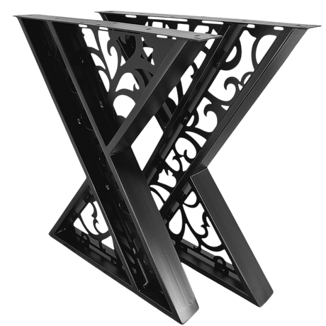 Picioare metalice masa, set metal, 2 bucati, mobilier dining, 65 cm x8 cm x73 cm - BUZ.RO
