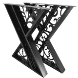 Picioare metalice masa, set metal, 2 bucati, mobilier dining, 65 cm x8 cm x73 cm - BUZ.RO