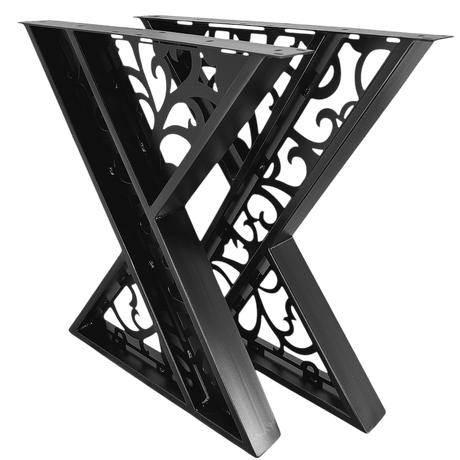 Picioare metalice masa, set metal, 2 bucati, mobilier dining, 65 cm x8 cm x73 cm - BUZ.RO