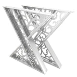 Picioare metalice masa, set metal, 2 bucati, mobilier dining, 65 cm x8 cm x73 cm - BUZ.RO