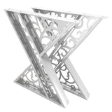 Picioare metalice masa, set metal, 2 bucati, mobilier dining, 65 cm x8 cm x73 cm - BUZ.RO