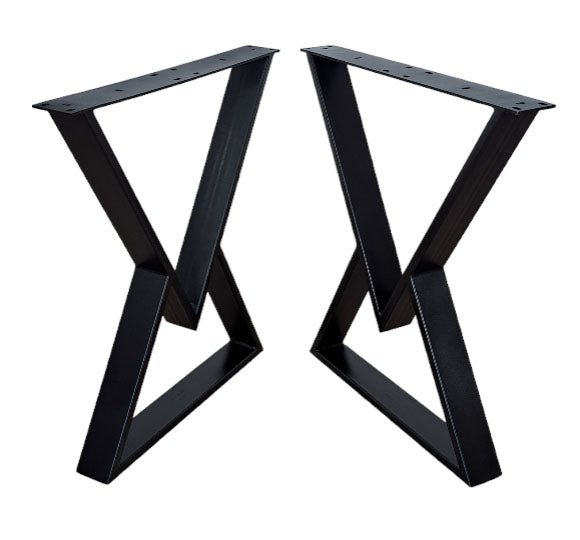 Picioare metalice masa, set metal, 2 bucati, mobilier dining, 65 x 72 x 8 cm - BUZ.RO