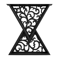 Picioare metalice masa, set metal, 2 bucati, mobilier dining, 65 x 72 x 8 cm