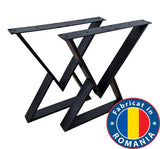 Picioare metalice masa, set metal, 2 bucati, mobilier dining, 65 x 72 x 8 cm - BUZ.RO