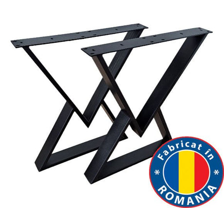Picioare metalice masa, set metal, 2 bucati, mobilier dining, 65 x 72 x 8 cm - BUZ.RO