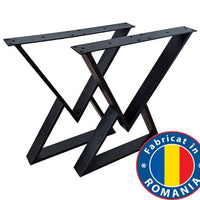 Picioare metalice masa, set metal, 2 bucati, mobilier dining, 65 x 72 x 8 cm