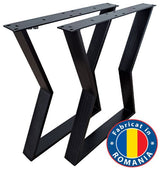 Picioare metalice masa, set metal, 2 bucati, mobilier dining, 65 x 73 x 8 cm - BUZ.RO