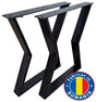 Picioare metalice masa, set metal, 2 bucati, mobilier dining, 65 x 73 x 8 cm - BUZ.RO