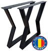 Picioare metalice masa, set metal, 2 bucati, mobilier dining, 65 x 73 x 8 cm - BUZ.RO