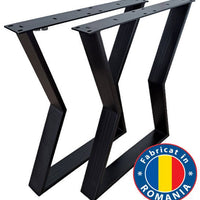 Picioare metalice masa, set metal, 2 bucati, mobilier dining, 65 x  73 x 8 cm