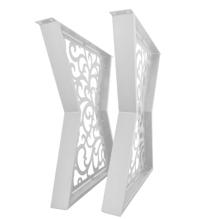 Picioare metalice masa, set metal, 2 bucati, mobilier dining, 65 x 8 x 73 cm NEGRU - BUZ.RO