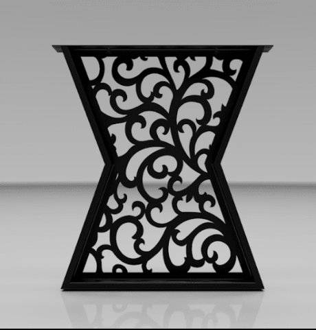 Picioare metalice masa, set metal, 2 bucati, mobilier dining, 65 x 8 x 73 cm NEGRU - BUZ.RO