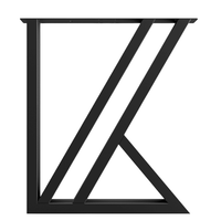 Picioare metalice masa, set metal, 2 bucati, mobilier dining, 65x8x72 cm