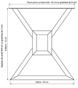 Picioare metalice masa, set metal, 2 bucati, mobilier dining, 65x8x72 CM - BUZ.RO