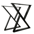 Picioare metalice masa, set metal, 2 bucati, mobilier dining, 65x8x73 cm NEGRU - BUZ.RO