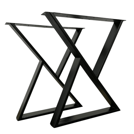Picioare metalice masa, set metal, 2 bucati, mobilier dining, 65x8x73 cm NEGRU - BUZ.RO