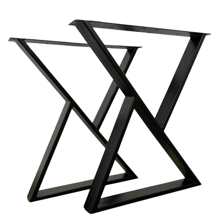 Picioare metalice masa, set metal, 2 bucati, mobilier dining, 65x8x73 cm NEGRU - BUZ.RO