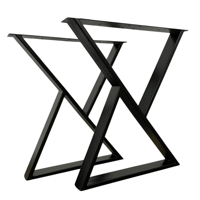 Picioare metalice masa, set metal, 2 bucati, mobilier dining, 65x8x73 cm NEGRU - BUZ.RO