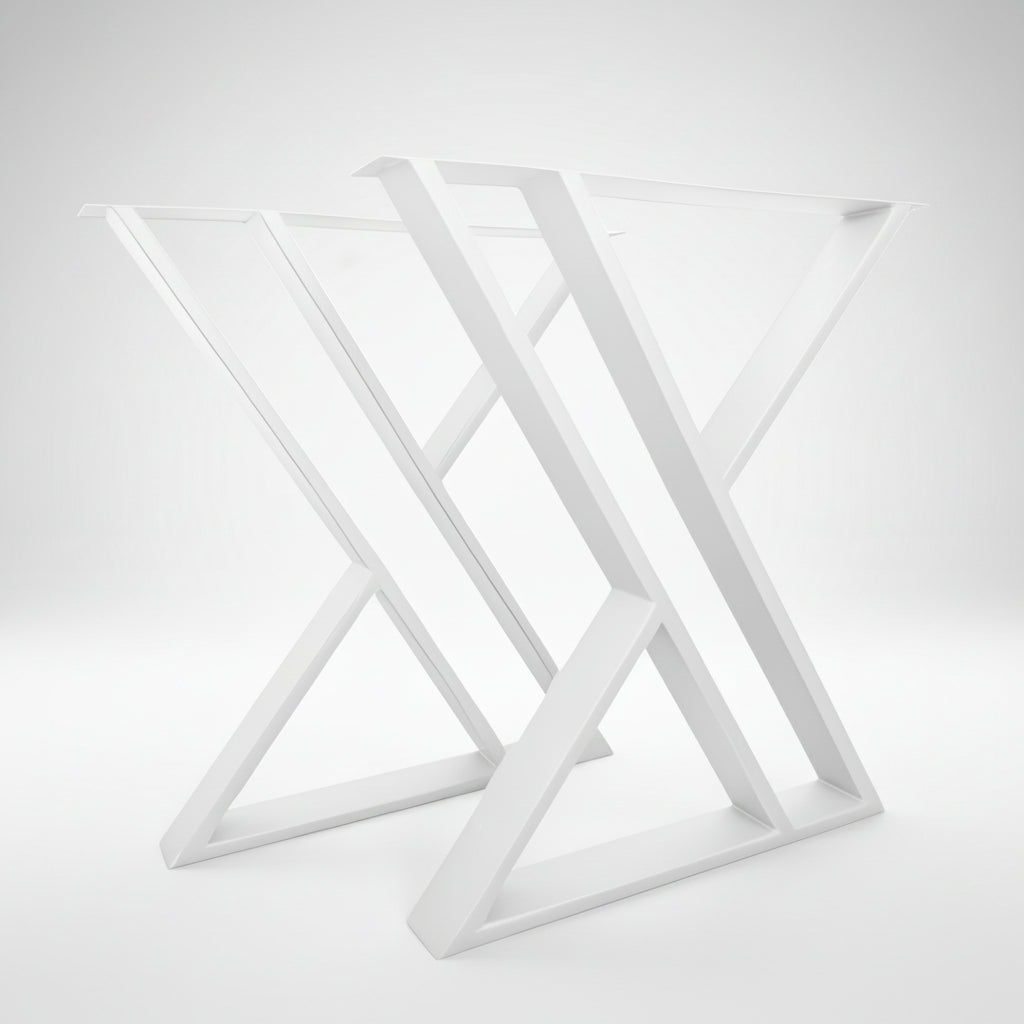 Picioare metalice masa, set metal, 2 bucati, mobilier dining, 65x8x73cm - BUZ.RO