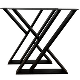 Picioare metalice masa, set metal, 2 bucati, mobilier dining, 65x8x73cm - BUZ.RO