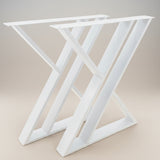 Picioare metalice masa, set metal, 2 bucati, mobilier dining, 65x8x73cm - BUZ.RO