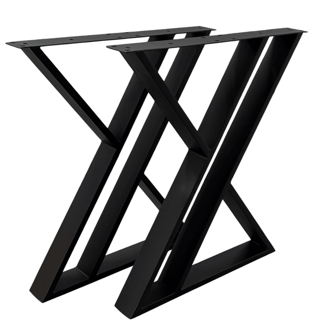 Picioare metalice masa, set metal, 2 bucati, mobilier dining, 65x8x73cm - BUZ.RO