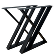 Picioare metalice masa, set metal, 2 bucati, mobilier dining, 65x8x73cm - BUZ.RO