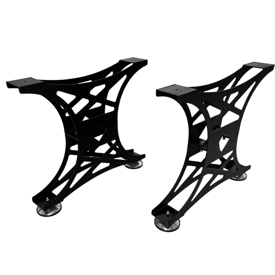 Picioare metalice masa, set metal, 2 bucati, mobilier dining, NEGRU - BUZ.RO