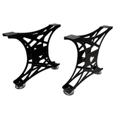 Picioare metalice masa, set metal, 2 bucati, mobilier dining, NEGRU - BUZ.RO