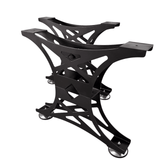 Picioare metalice masa, set metal, 2 bucati, mobilier dining, NEGRU - BUZ.RO