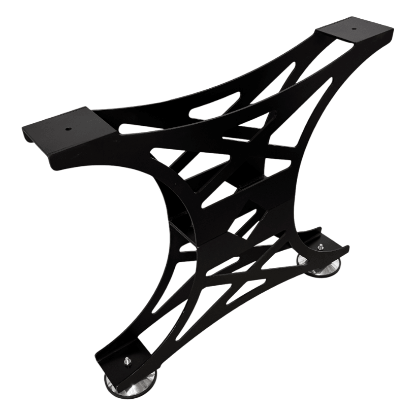 Picioare metalice masa, set metal, 2 bucati, mobilier dining, NEGRU - BUZ.RO