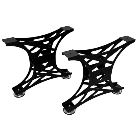 Picioare metalice masa, set metal, 2 bucati, mobilier dining, NEGRU - BUZ.RO