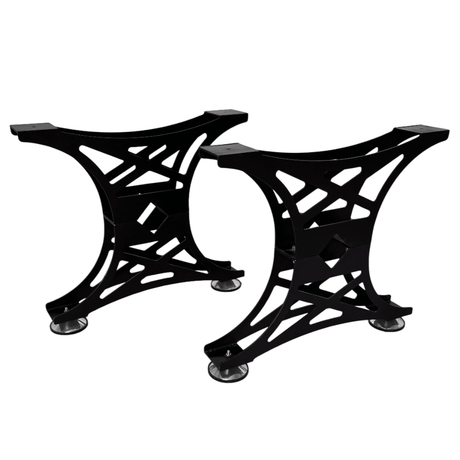 Picioare metalice masa, set metal, 2 bucati, mobilier dining, NEGRU - BUZ.RO