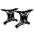 Picioare metalice masa, set metal, 2 bucati, mobilier dining, NEGRU - BUZ.RO