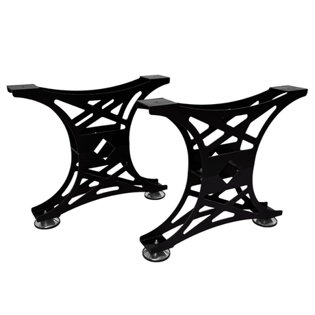 Picioare metalice masa, set metal, 2 bucati, mobilier dining, NEGRU - BUZ.RO