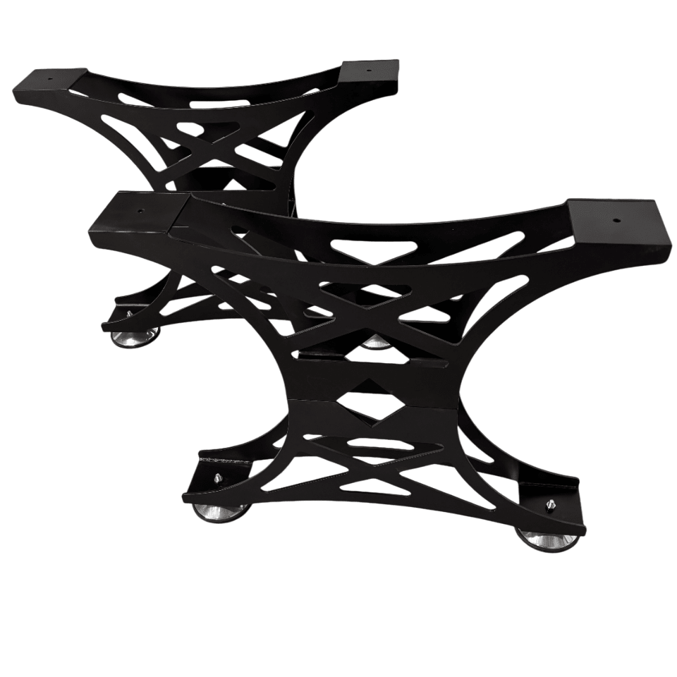 Picioare metalice masa, set metal, 2 bucati, mobilier dining, NEGRU - BUZ.RO