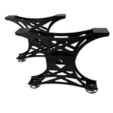 Picioare metalice masa, set metal, 2 bucati, mobilier dining, NEGRU - BUZ.RO