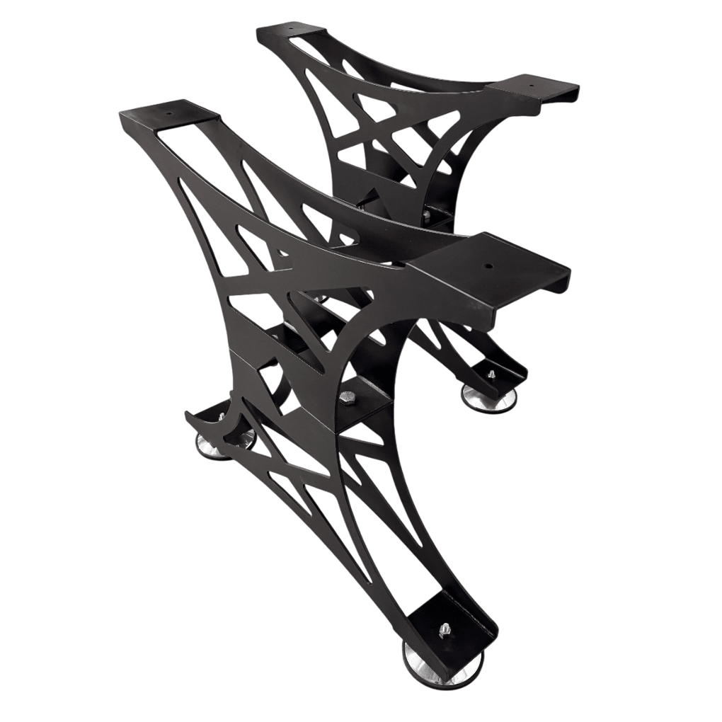 Picioare metalice masa, set metal, 2 bucati, mobilier dining, NEGRU - BUZ.RO
