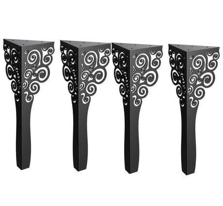 Picioare metalice mobilier,masa dinning, masuta cafea,comoda,consola, model flower, set 4 buc - BUZ.RO