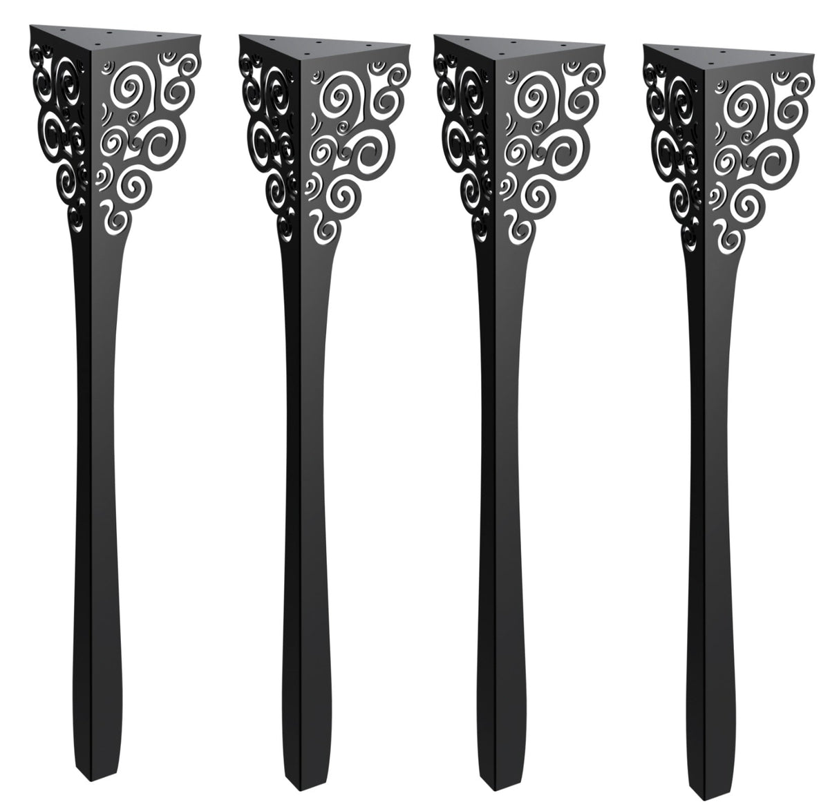 Picioare metalice mobilier,masa dinning, masuta cafea,comoda,consola, model flower, set 4 buc - BUZ.RO