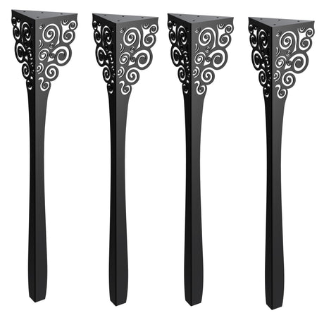 Picioare metalice mobilier,masa dinning, masuta cafea,comoda,consola, model flower, set 4 buc - BUZ.RO